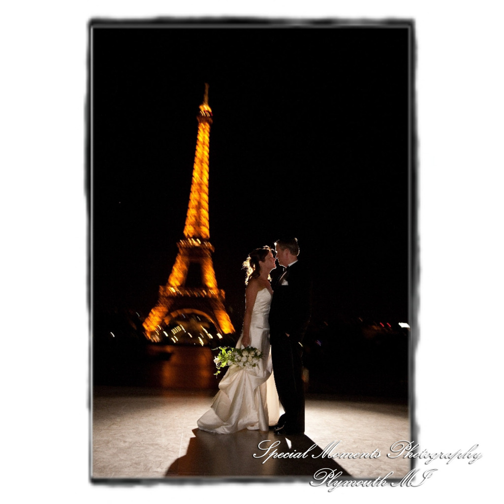Fine Art Vintage Design - Mr. & Mrs. Bachman in the Streets of Paris France wedding album photography