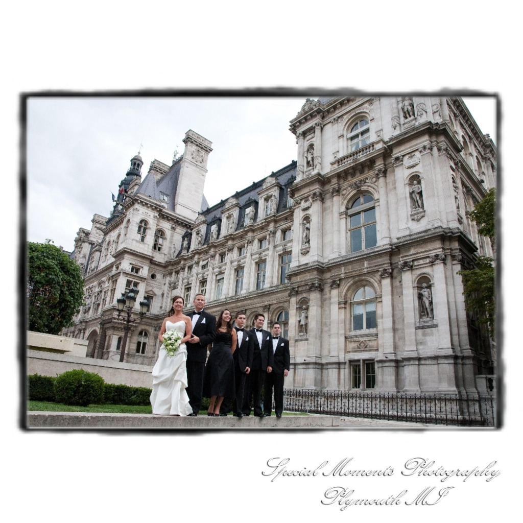 Fine Art Vintage Design - Mr. & Mrs. Bachman in the Streets of Paris France wedding album photography