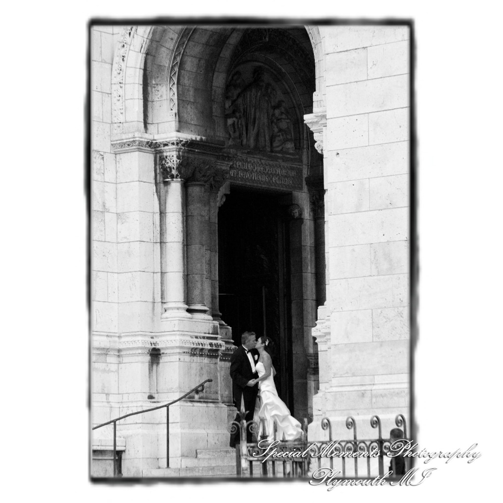 Fine Art Vintage Design - Mr. & Mrs. Bachman in the Streets of Paris France wedding album photography