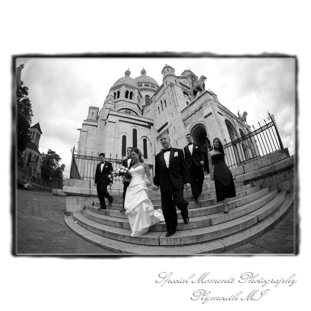 Fine Art Vintage Design - Mr. & Mrs. Bachman in the Streets of Paris France wedding album photography