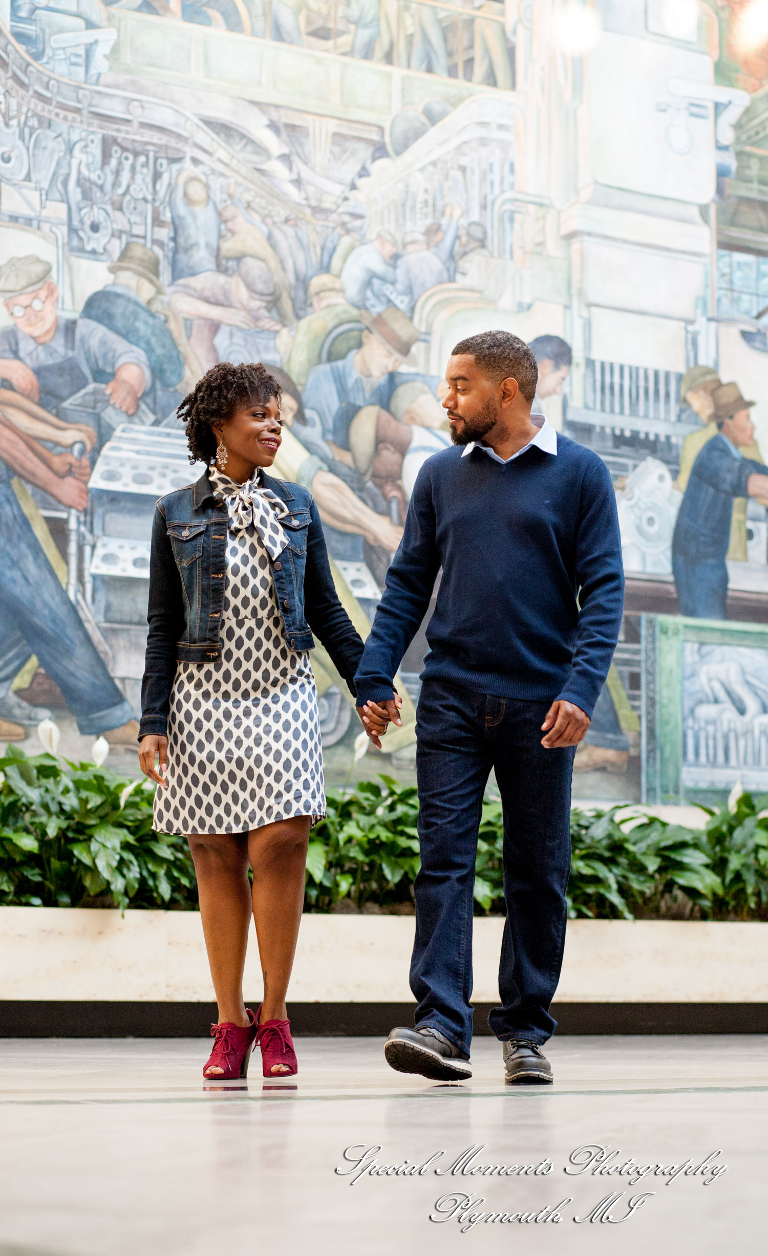 Rachel & Robert at DIA Detroit MI engagement photography