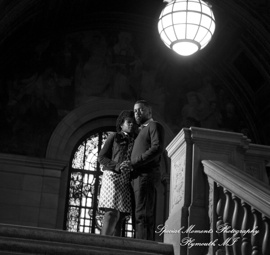 Rachel & Robert at DIA Detroit MI engagement photography