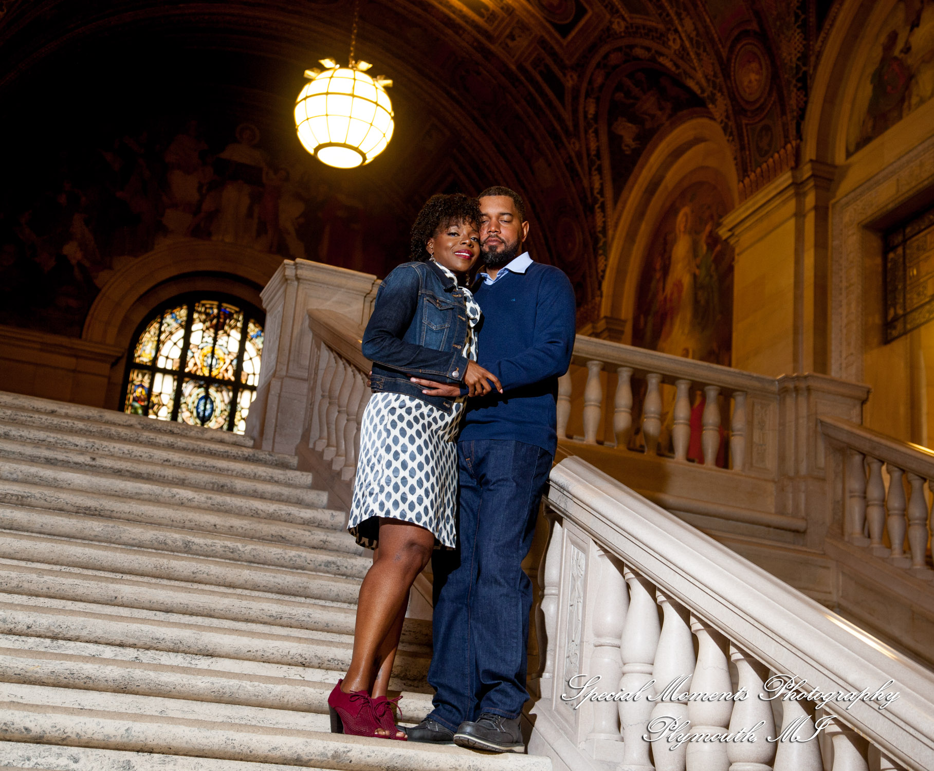 Rachel & Robert at DIA Detroit MI engagement photography