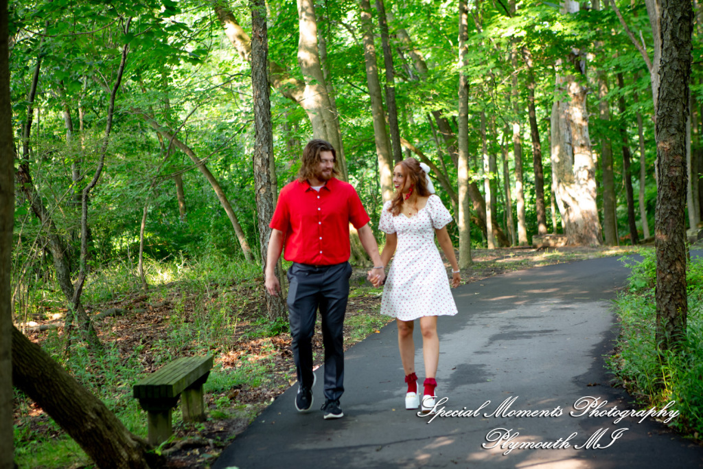Kira & Seth at Heritage Park Farmington Hills MI engagement photograph
