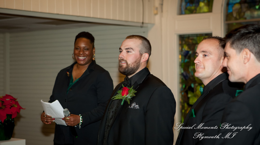 Rebecca & Trevor at Canterbury Castle Lake Orion MI wedding photograph