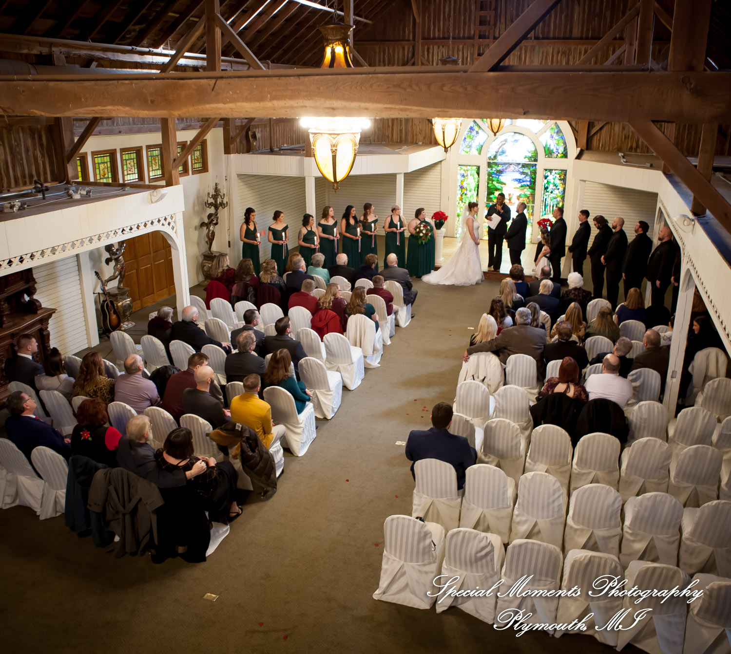 Rebecca & Trevor at Canterbury Castle Lake Orion MI wedding photograph