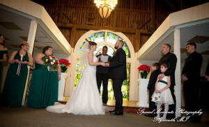 Rebecca & Trevor at Canterbury Castle Lake Orion MI wedding photograph
