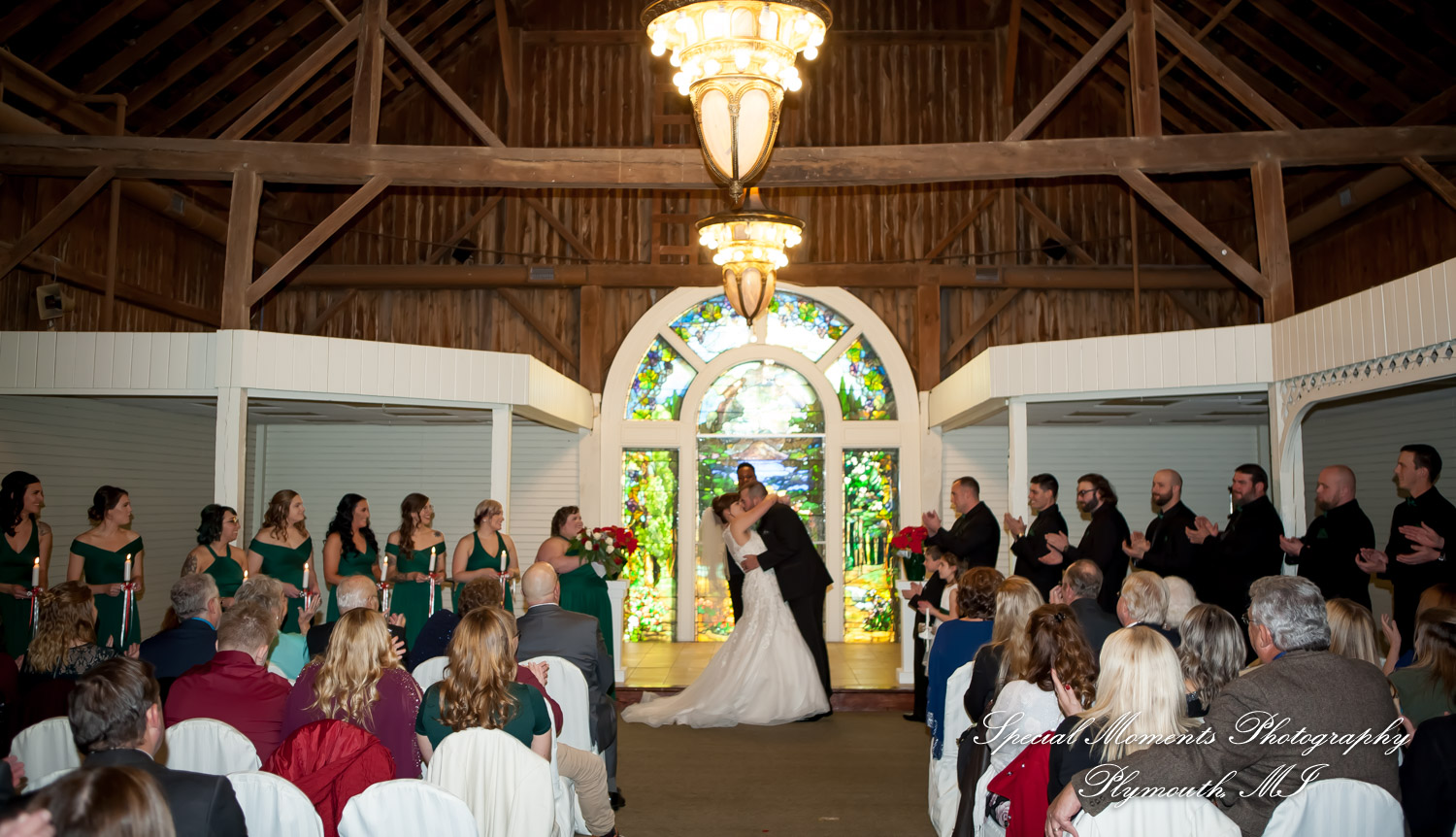Rebecca & Trevor at Canterbury Castle Lake Orion MI wedding photograph