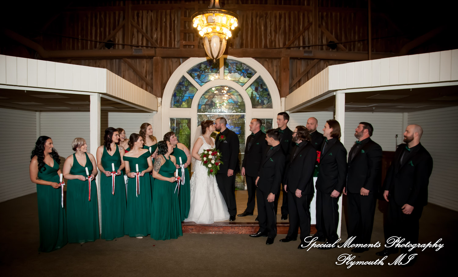 Rebecca & Trevor at Canterbury Castle Lake Orion MI wedding photograph