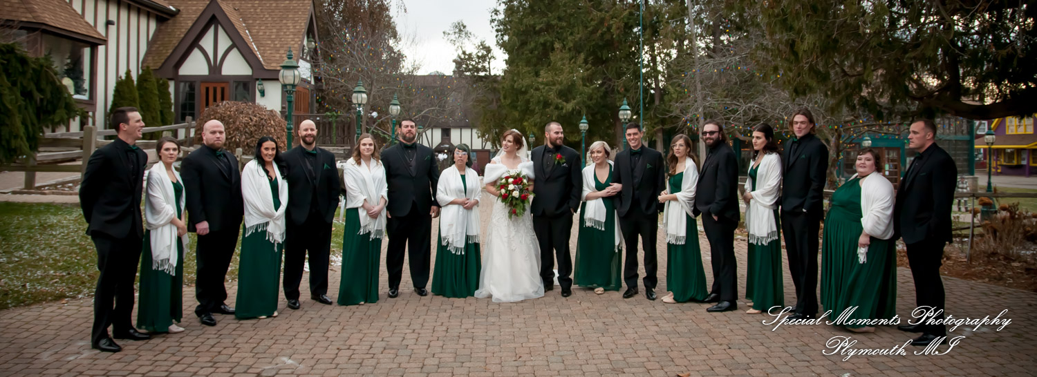 Rebecca & Trevor at Canterbury Castle Lake Orion MI wedding photograph