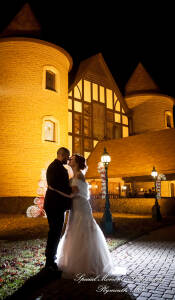 Rebecca & Trevor at Canterbury Castle Lake Orion MI wedding photograph