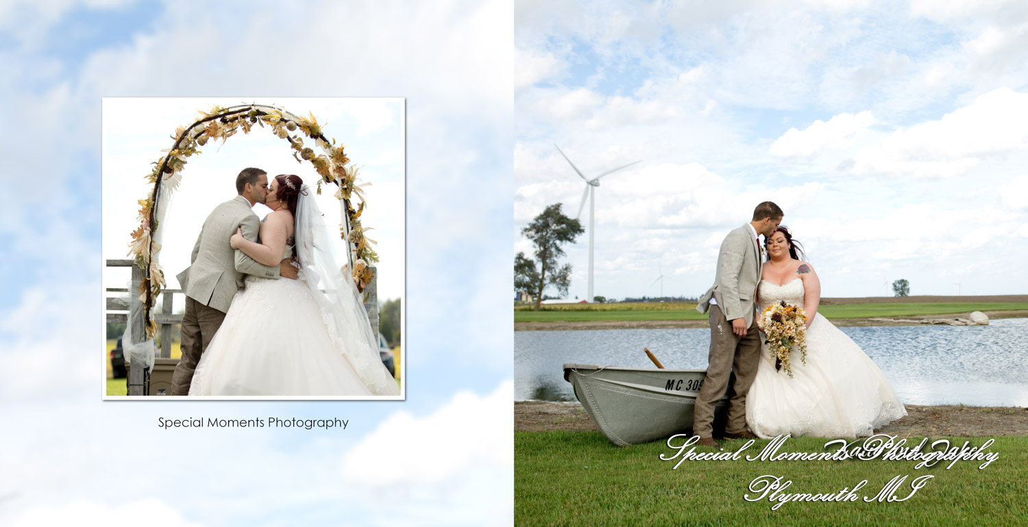 Coffee Table Design - Jake& Katie at their MI Family Farm wedding album photography