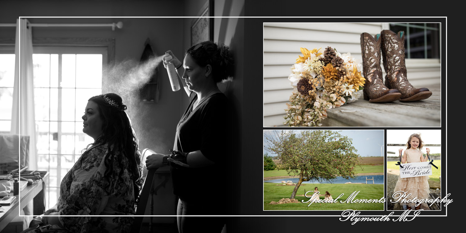 Coffee Table Design - Jake& Katie at their MI Family Farm wedding album photography