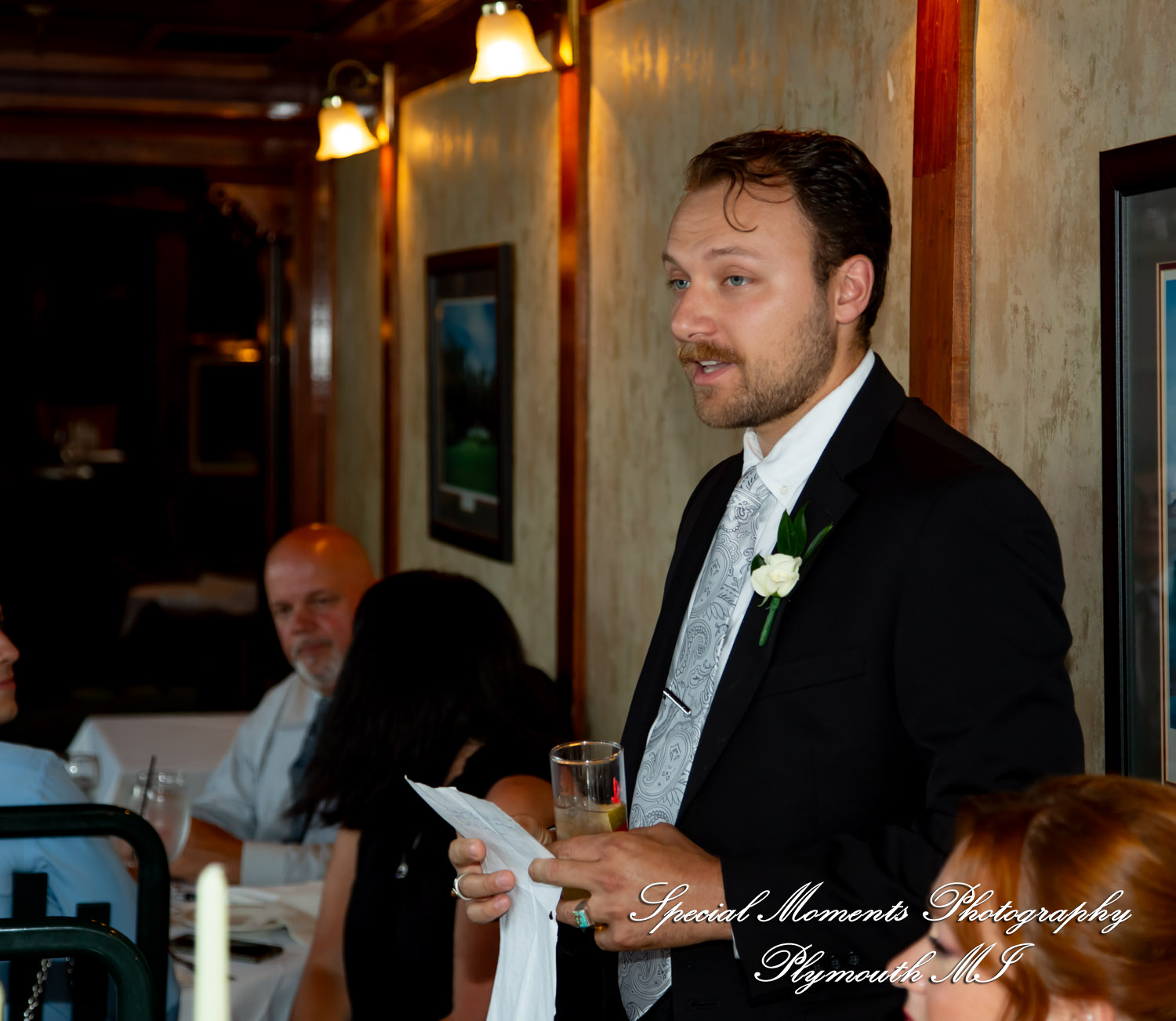 Darcy & Scott at The Masters Restaurant Madison Hts MI wedding photo