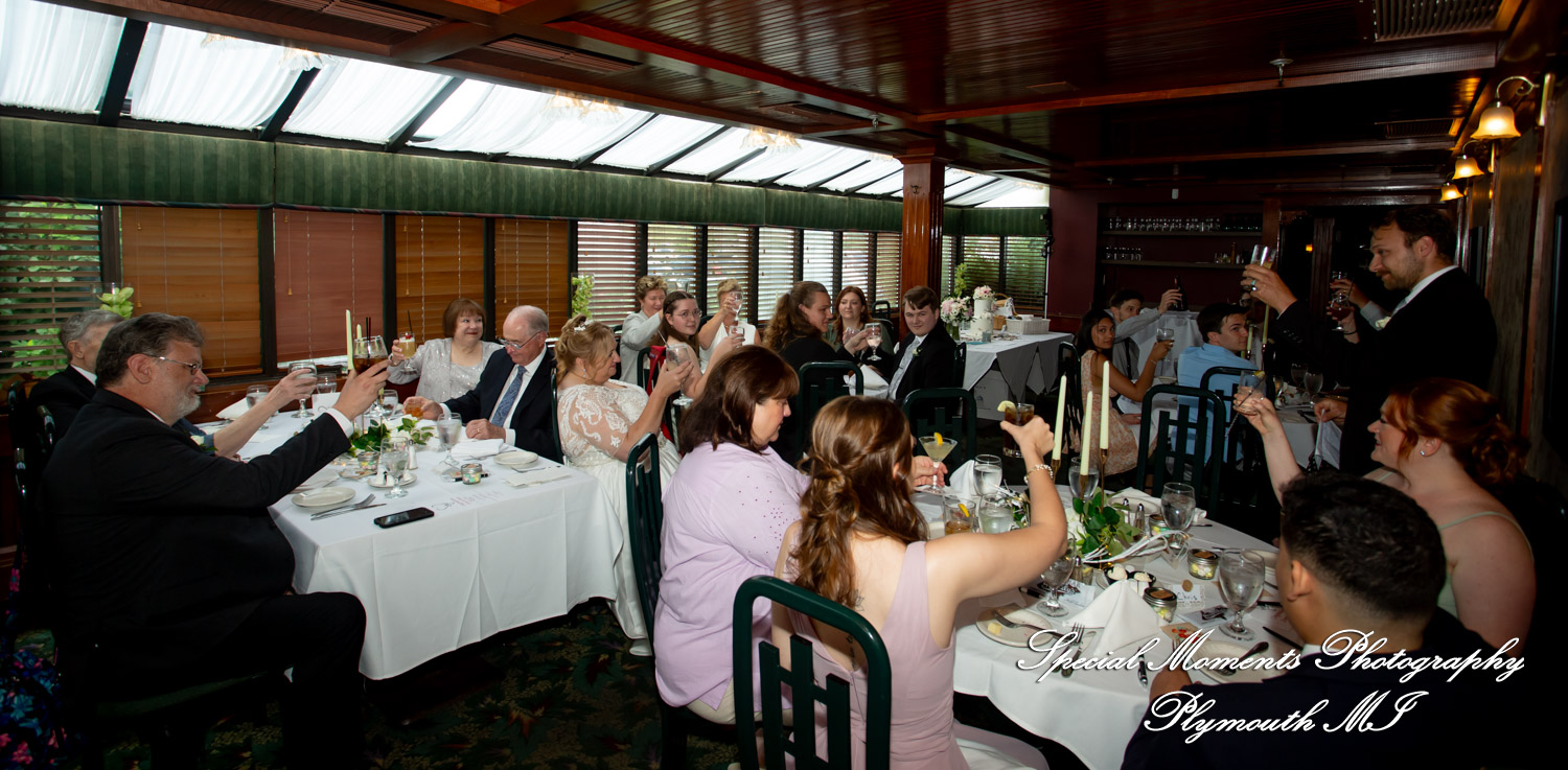 Darcy & Scott at The Masters Restaurant Madison Hts MI wedding photo