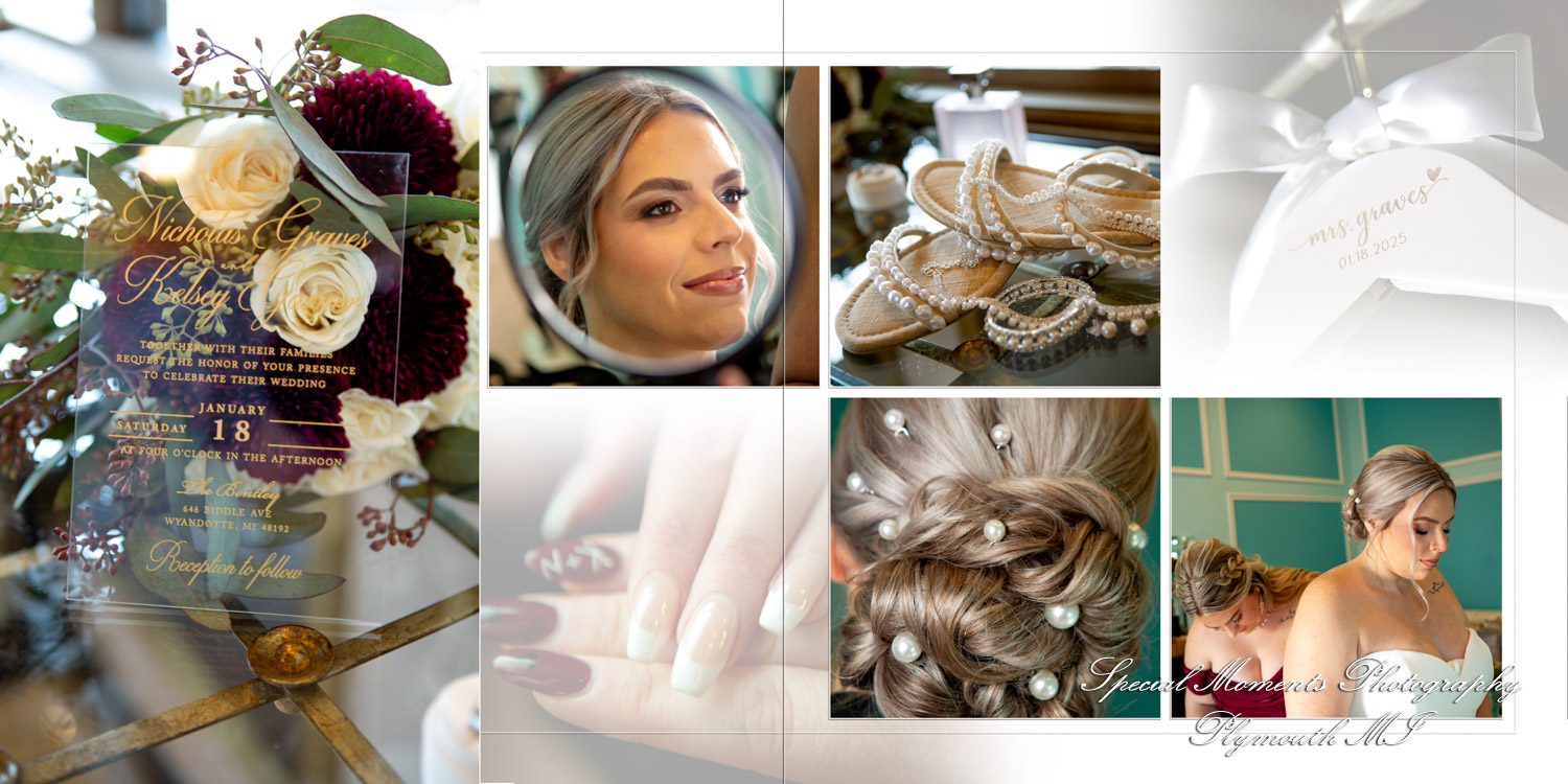 Coffee Table Design - Nick & Kelsey at Bentley Banquet Conference Center Wyandotte MI wedding album photograph