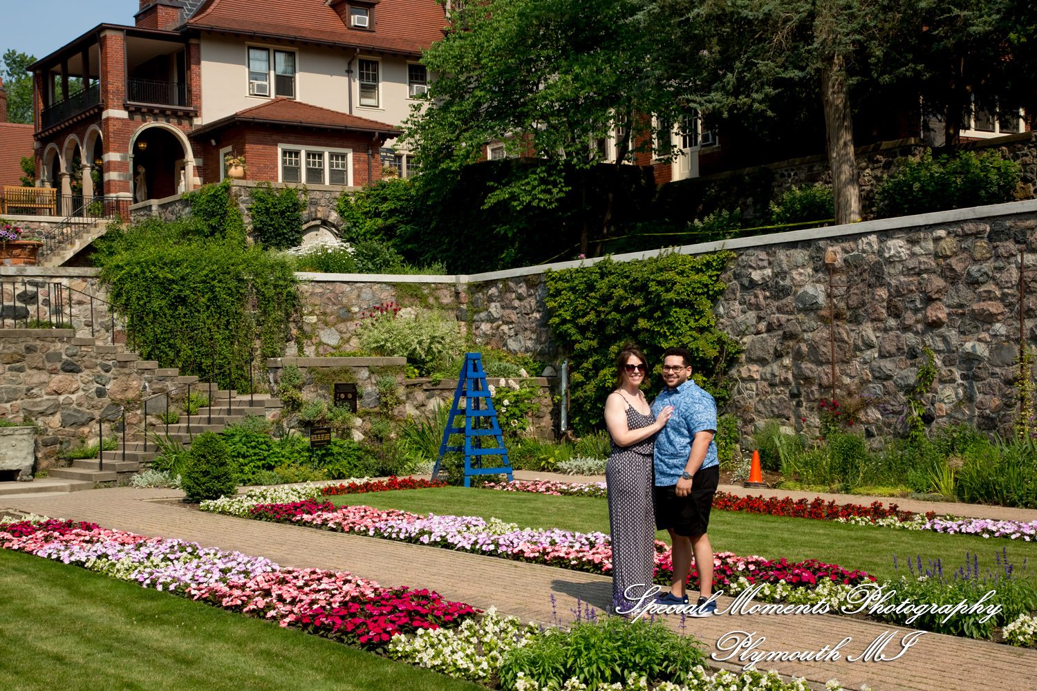 Chayna & Jonny at Cranbrook House Gardens Bloomfield Hills MI engagement photography