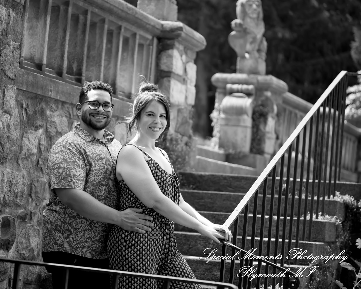 Chayna & Jonny at Cranbrook House Gardens Bloomfield Hills MI engagement photography