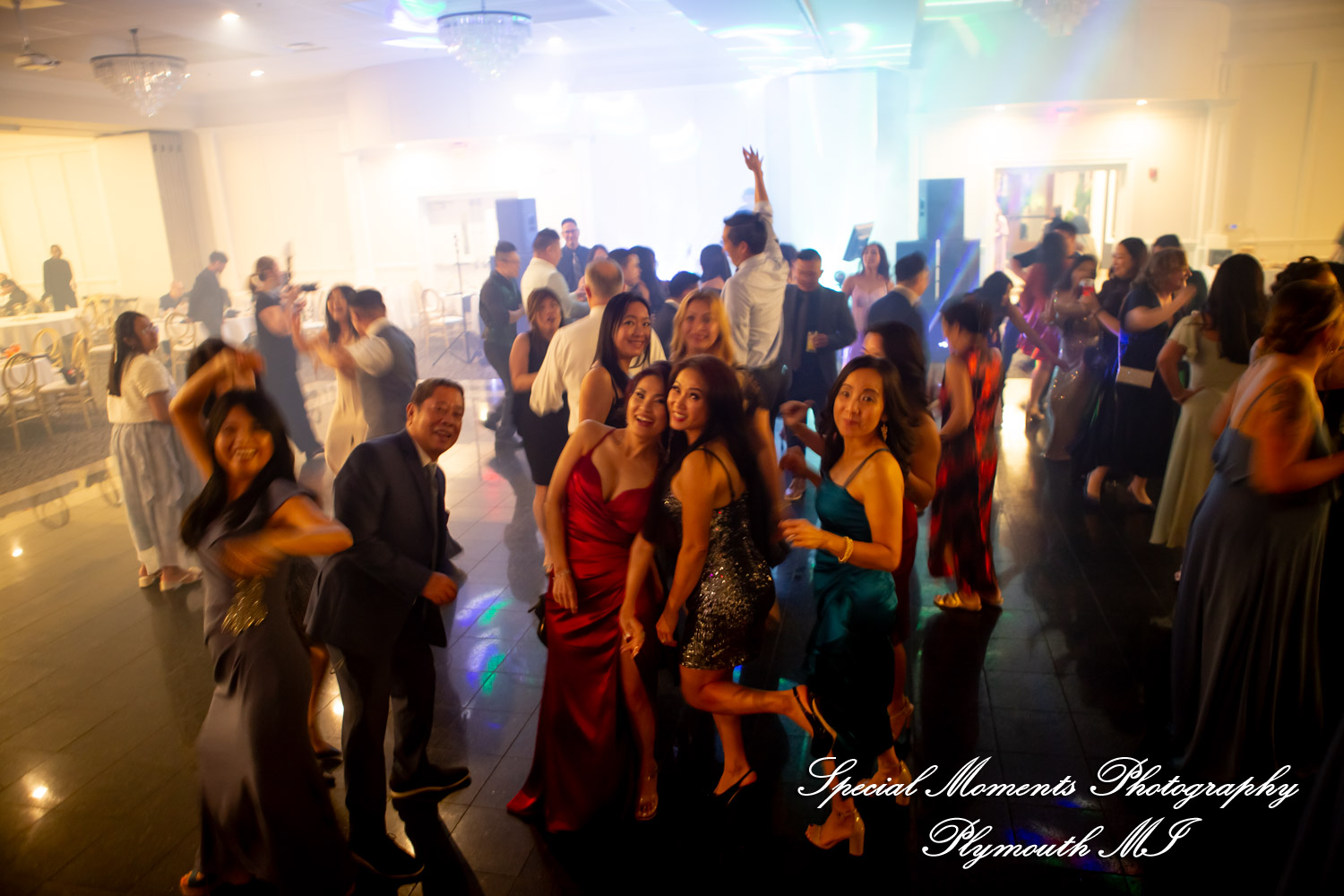 Jimmy & Gina High energy wedding reception celebration and packed dance floor at the Macedonian Cultural Center in Sterling Heights Michigan.