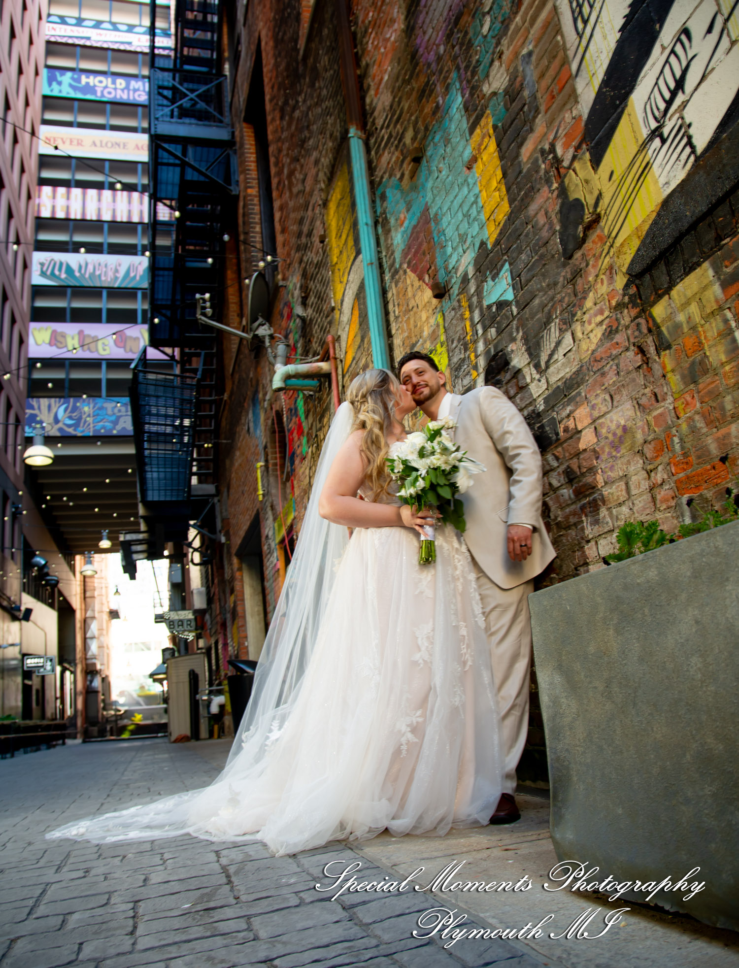 Kristine & Robert at Z-Lot Belt Alley Detroit MI MI wedding photography