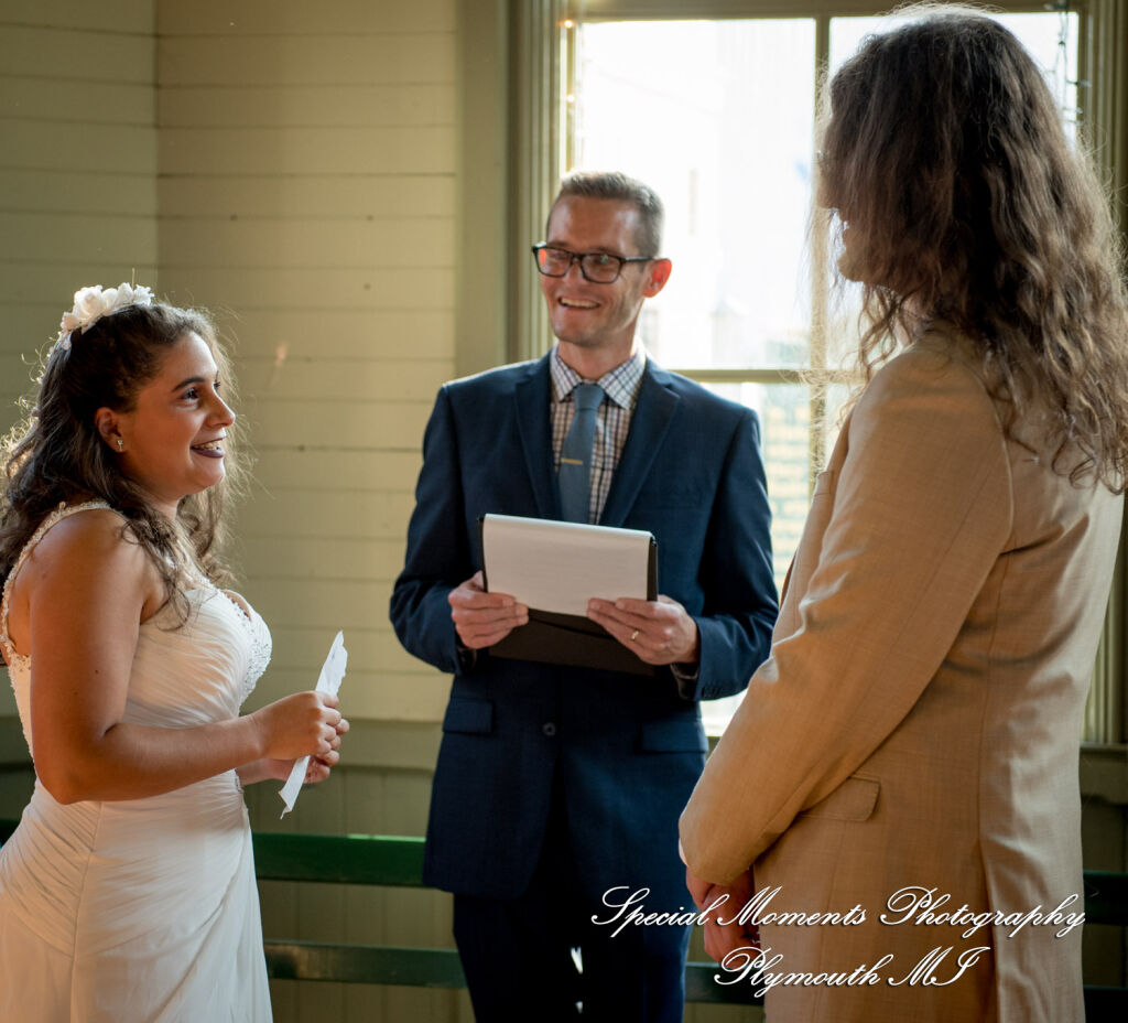 Lissy & Stephen at Chelsea Depot Train Station Chelsea MI wedding photography
