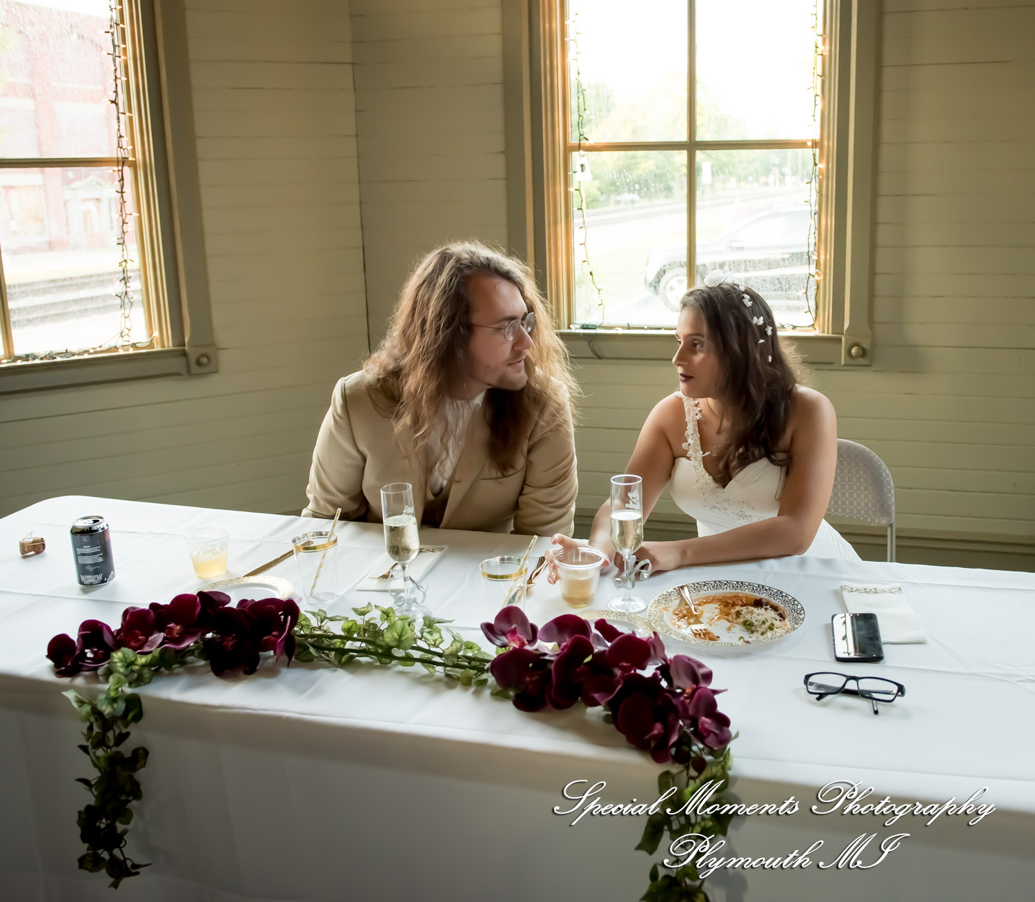 Lissy & Stephen at Chelsea Depot Train Station Chelsea MI wedding photography