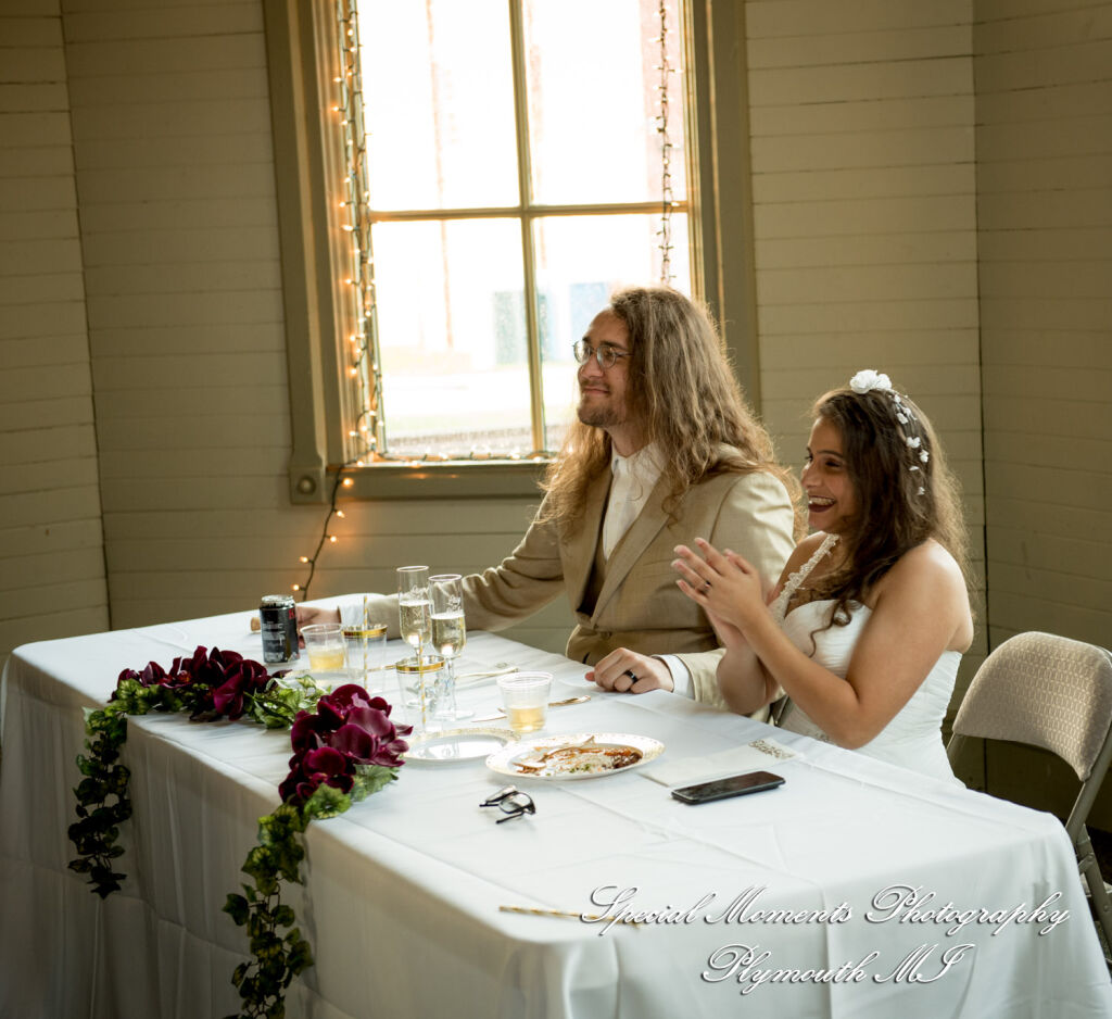 Lissy & Stephen at Chelsea Depot Train Station Chelsea MI wedding photography