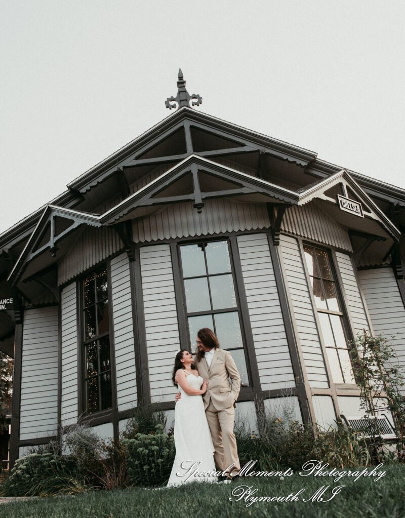Lissy & Stephen at Chelsea Depot Train Station Chelsea MI wedding photography