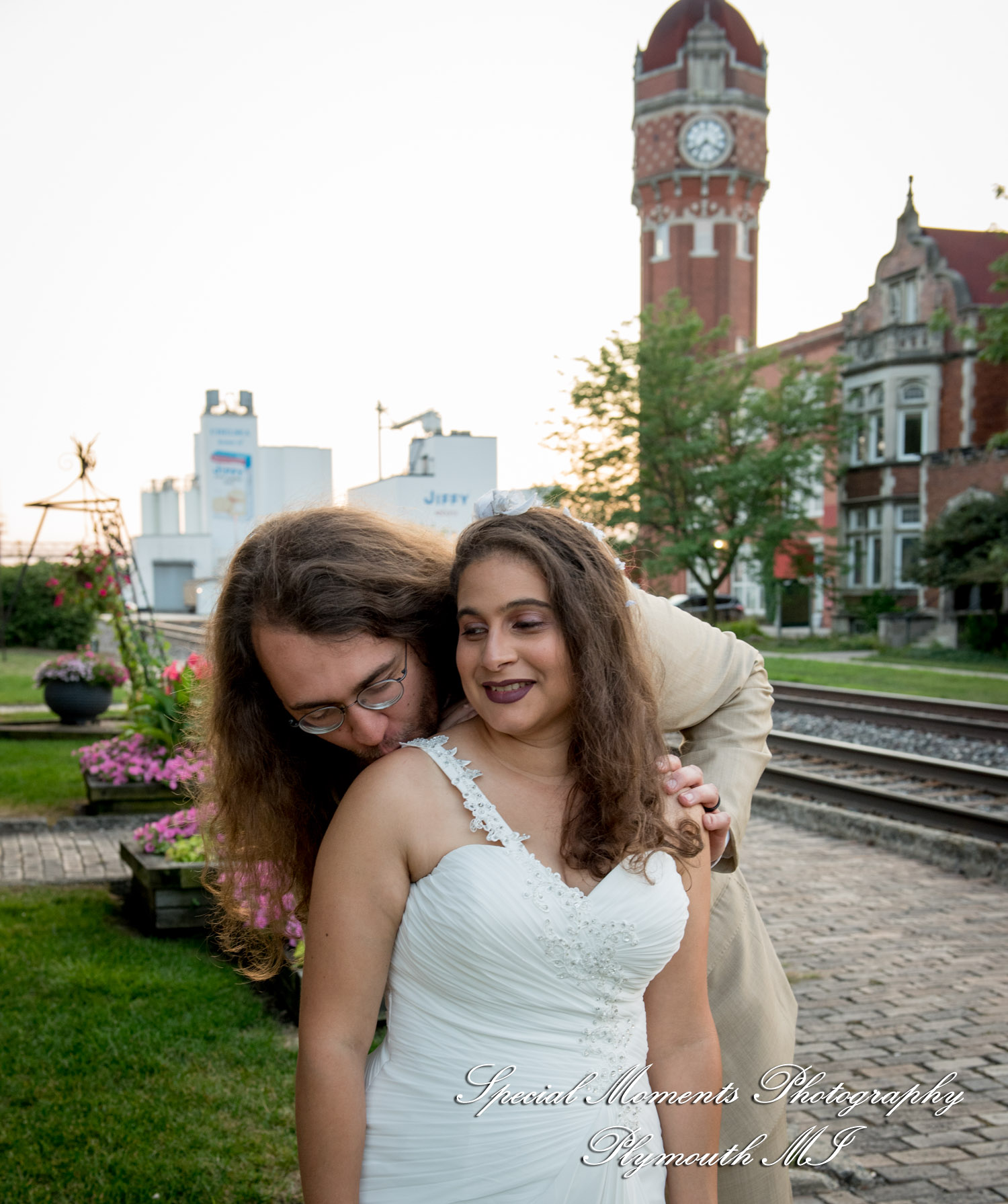 Lissy & Stephen at Chelsea Depot Train Station Chelsea MI wedding photography