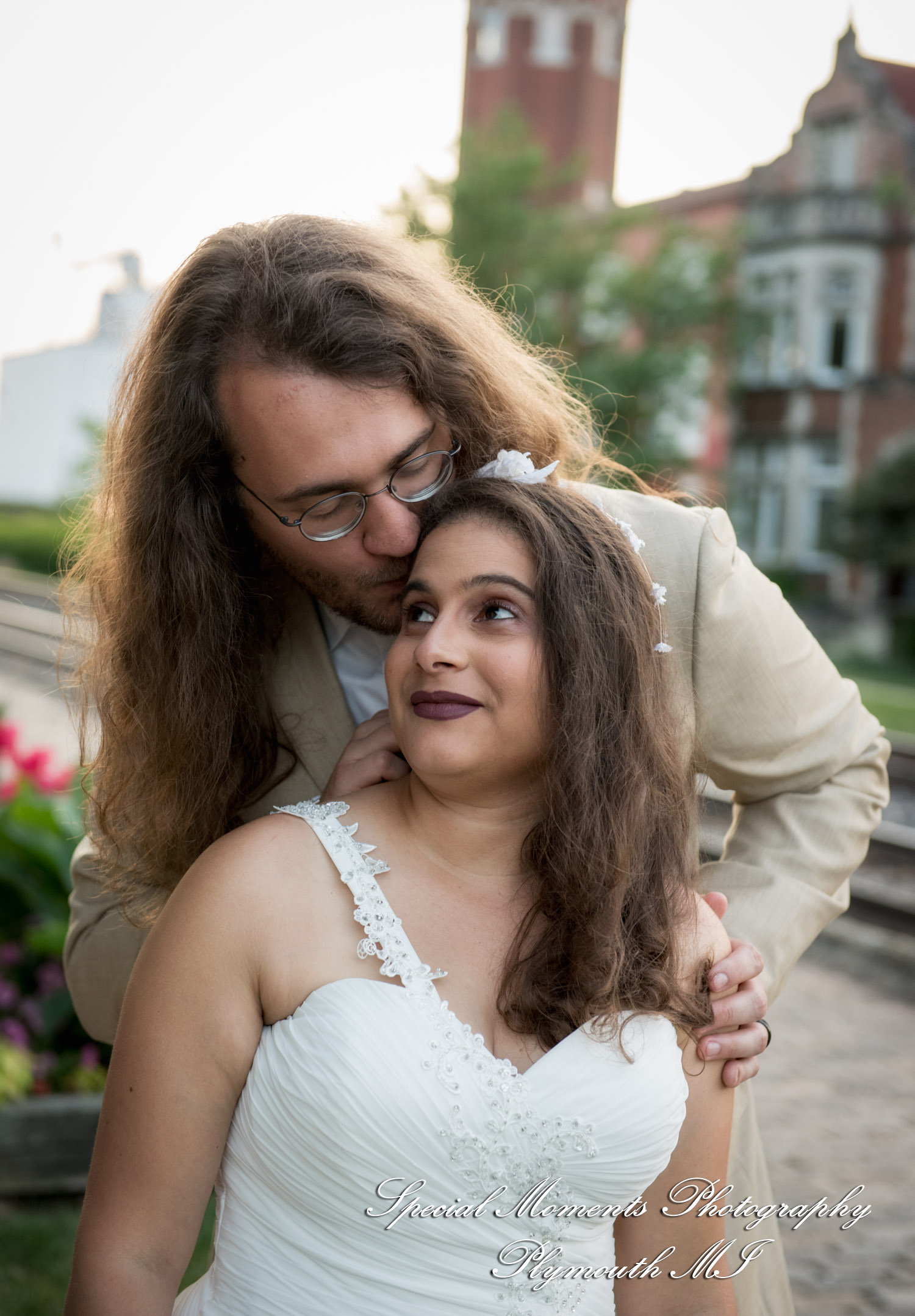 Lissy & Stephen at Chelsea Depot Train Station Chelsea MI wedding photography