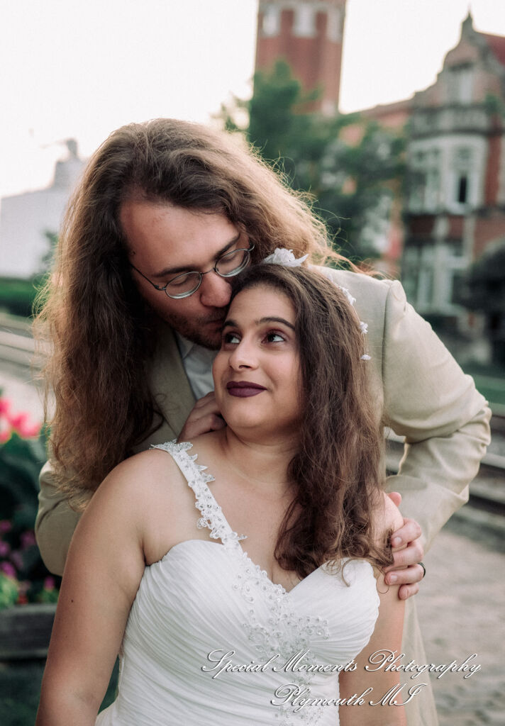 Lissy & Stephen at Chelsea Depot Train Station Chelsea MI wedding photography