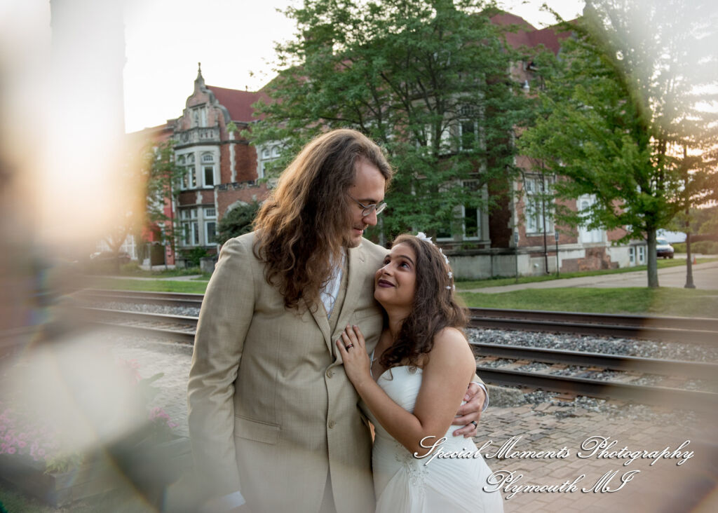 Lissy & Stephen at Chelsea Depot Train Station Chelsea MI wedding photography