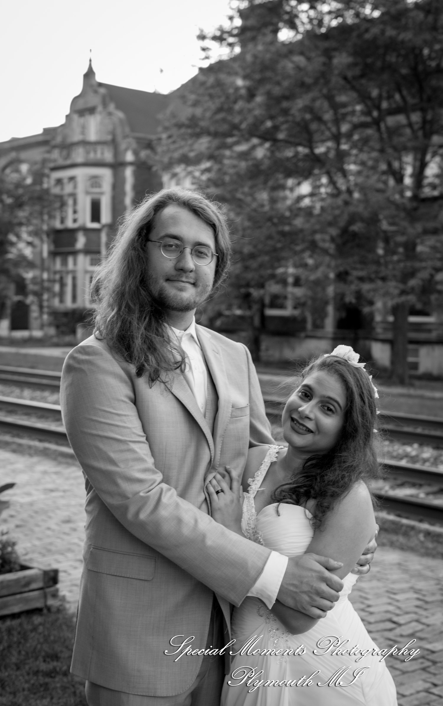 Lissy & Stephen at Chelsea Depot Train Station Chelsea MI wedding photography