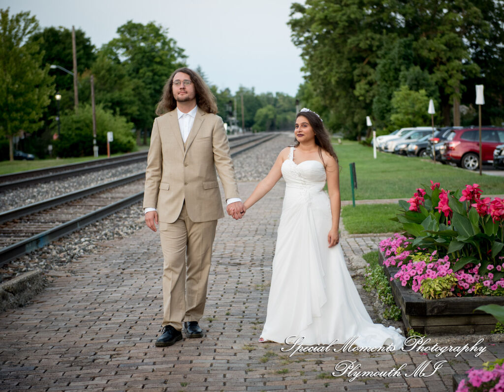 Lissy & Stephen at Chelsea Depot Train Station Chelsea MI wedding photography
