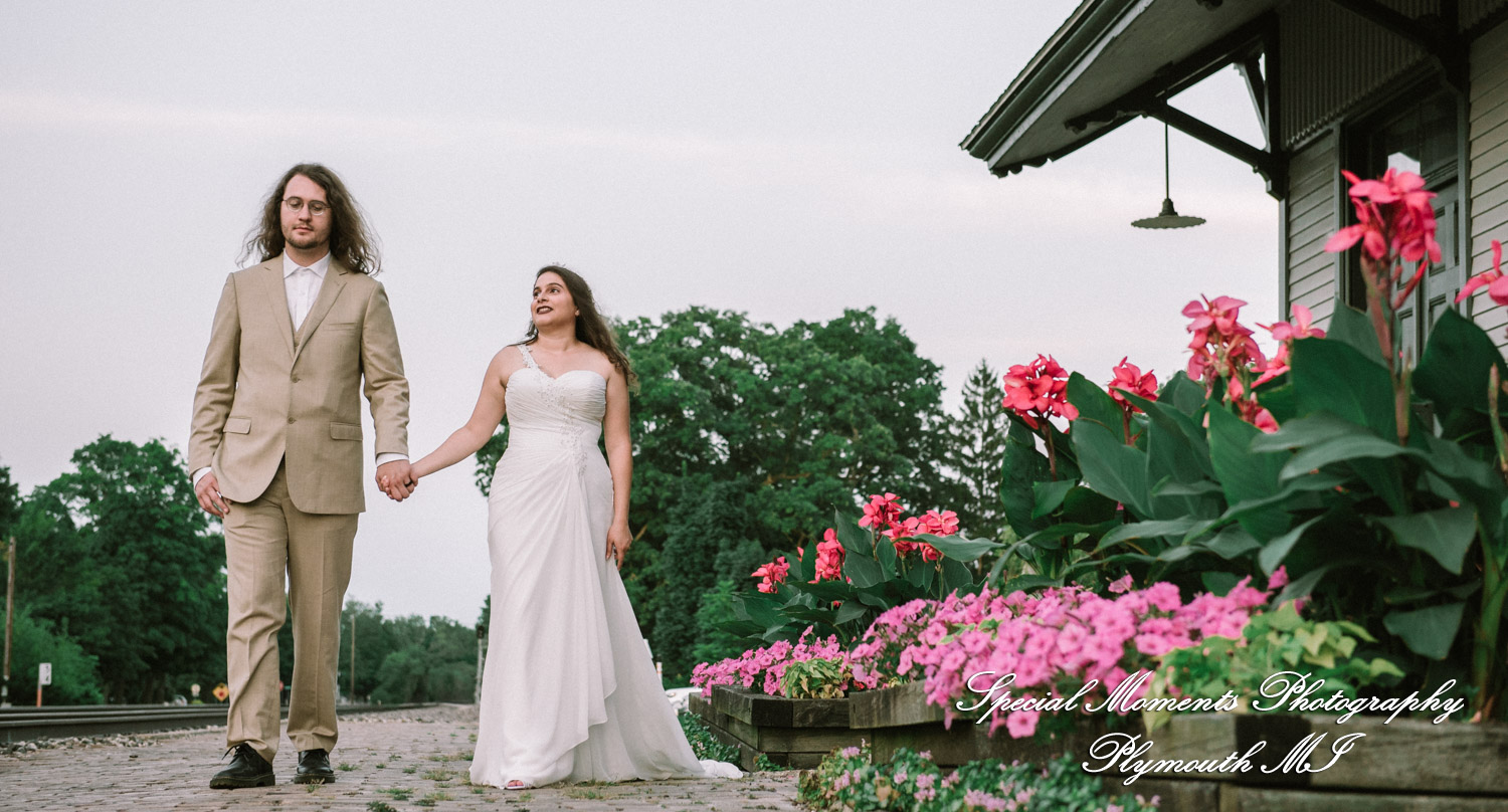 Lissy & Stephen at Chelsea Depot Train Station Chelsea MI wedding photography