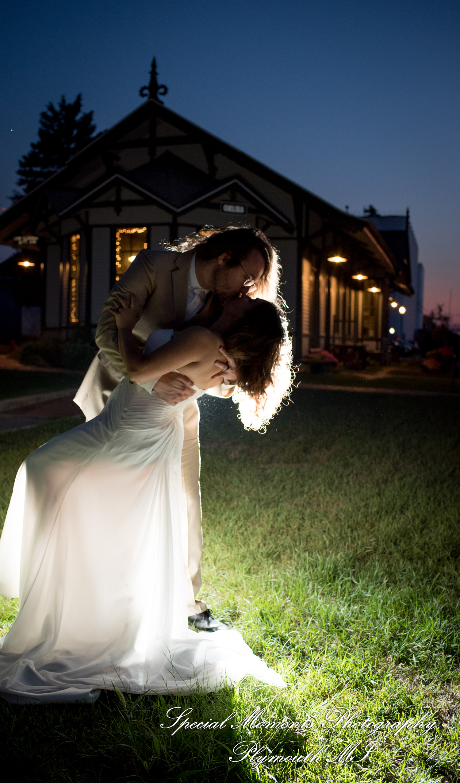 Lissy & Stephen at Chelsea Depot Train Station Chelsea MI wedding photography